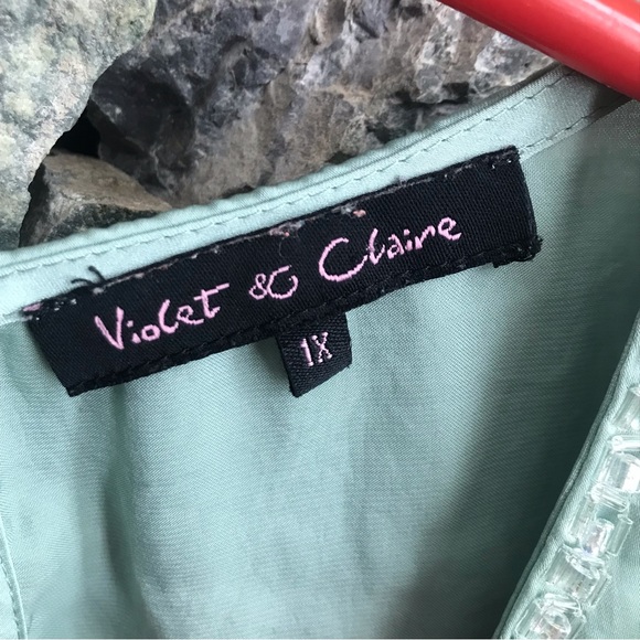 Violet & Claire jewel neck tank style blouse Mint green size 1X - Picture 7 of 12